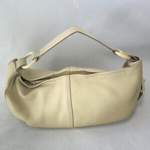 DKNY Vintage Vanilla Pebbled Leather Shoulder Purse Handbag Single Handle Zipper